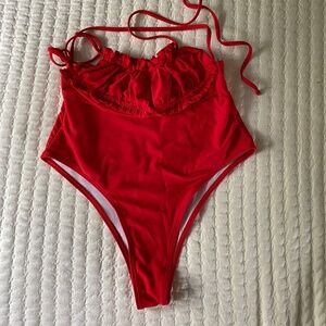Red swimming suit